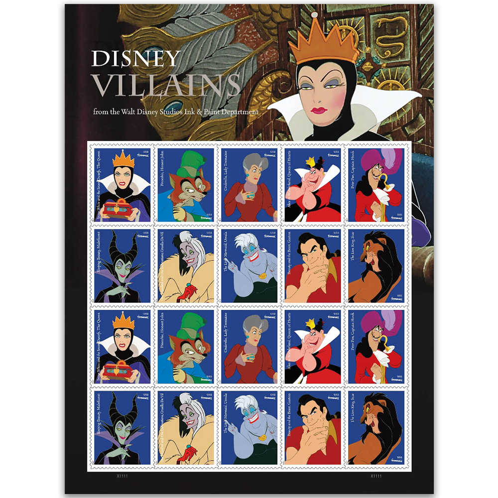 Disney Villains 2017 - Sheet - USA - Entertainment - Thematic Stamps